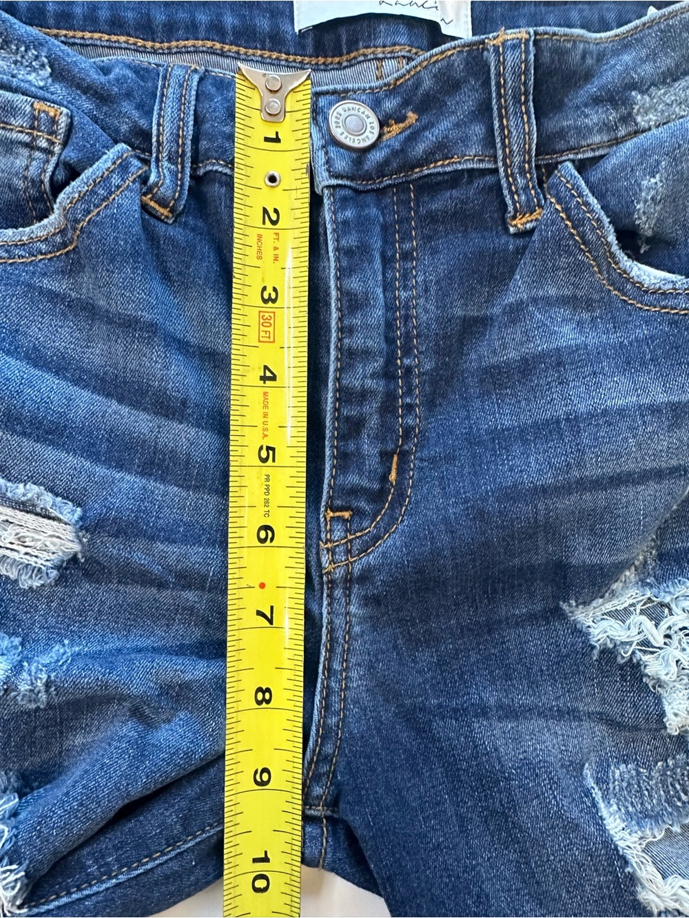 KanCan Dark Blue Distressed Skinny Jeans with Leopard Cuff - Picture 2 of 7